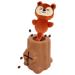 Gummispielzeug mit Kuscheltier, Eichhörnchen, 6,5 x 8 x 13,2 cm – AFP Treats In "V" Hiders - Tree-Hider – Bild 2
