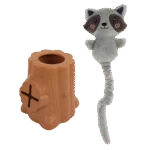 Gummispielzeug mit Kuscheltier, Waschbär, 6,5 x 8 x 13,2 cm – AFP Treats In "V" Hiders - Tree-Hider – Bild 3