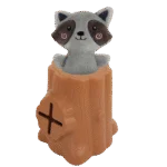 Gummispielzeug mit Kuscheltier, Waschbär, 6,5 x 8 x 13,2 cm – AFP Treats In "V" Hiders - Tree-Hider – Bild 4