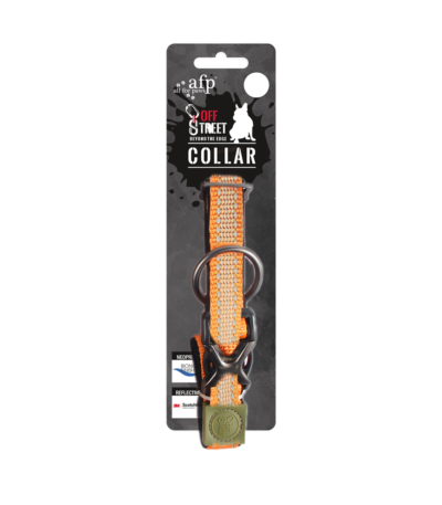 Hundehalsband aus Neopren mit reflektierenden Nähten, Mandarine, L, 40 bis 65 cm x 2,5 cm – AFP Off Street
