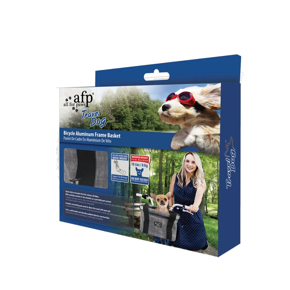 Hundefahrradkorb mit Lenkerbefestigung, bis 8 kg – AFP Travel Dog - Easy-go Bicycle Pet Basket – Bild 1