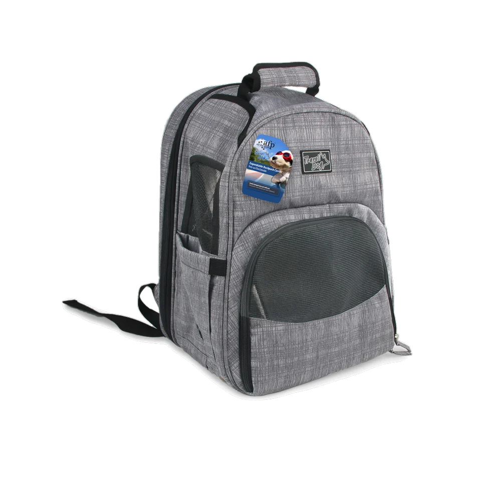 Erweiterbarer Hunderucksack mit Netz, 46 x 30 x 20 cm – AFP Travel Dog - Expandable Backpack Carrier – Bild 2