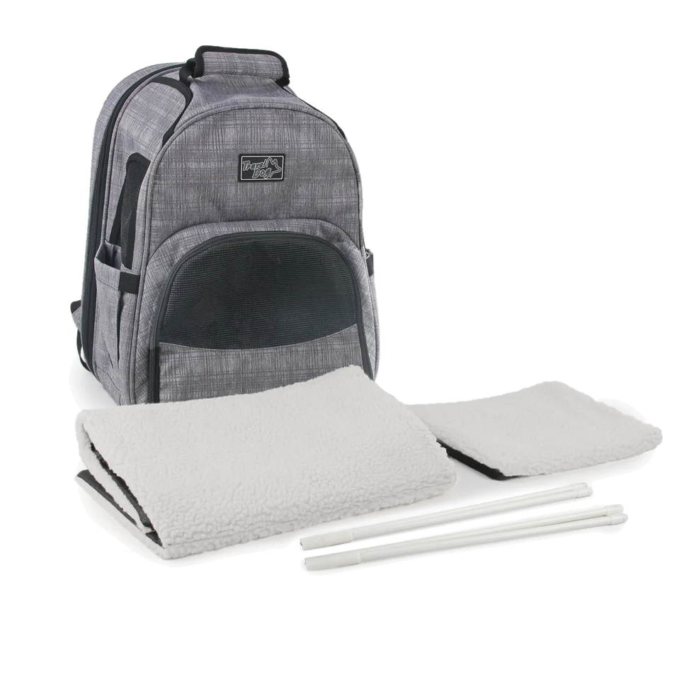 AFPH081333.png Erweiterbarer Hunderucksack mit Netz, 46 x 30 x 20 cm – AFP Travel Dog - Expandable Backpack Carrier – Bild 1