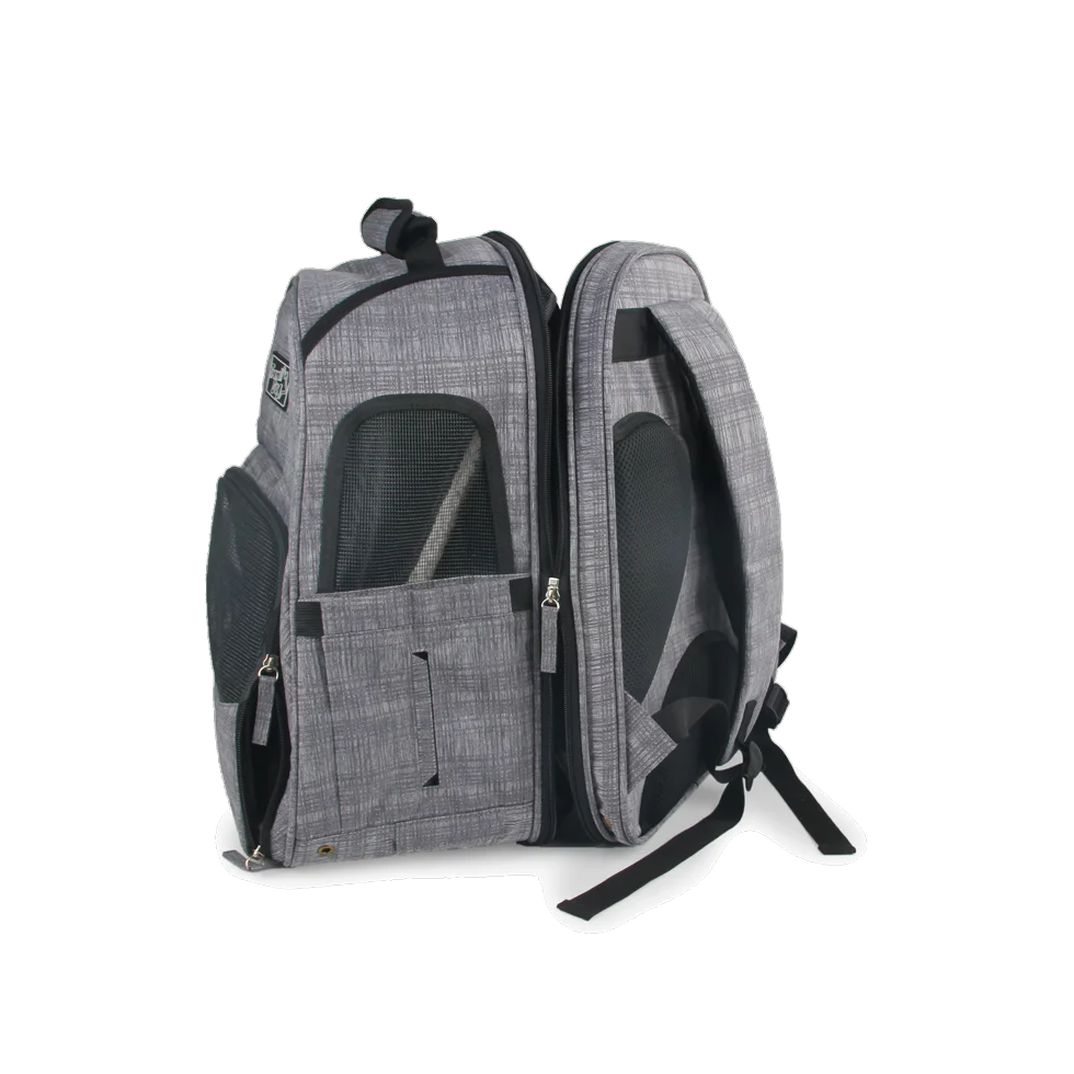 Erweiterbarer Hunderucksack mit Netz, 46 x 30 x 20 cm – AFP Travel Dog - Expandable Backpack Carrier – Bild 4
