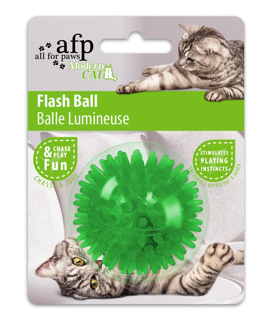 Katzenball aus Gummi, blinkt bei Bewegung, 5 cm – AFP Modern Cat Flash Ball – Bild 5