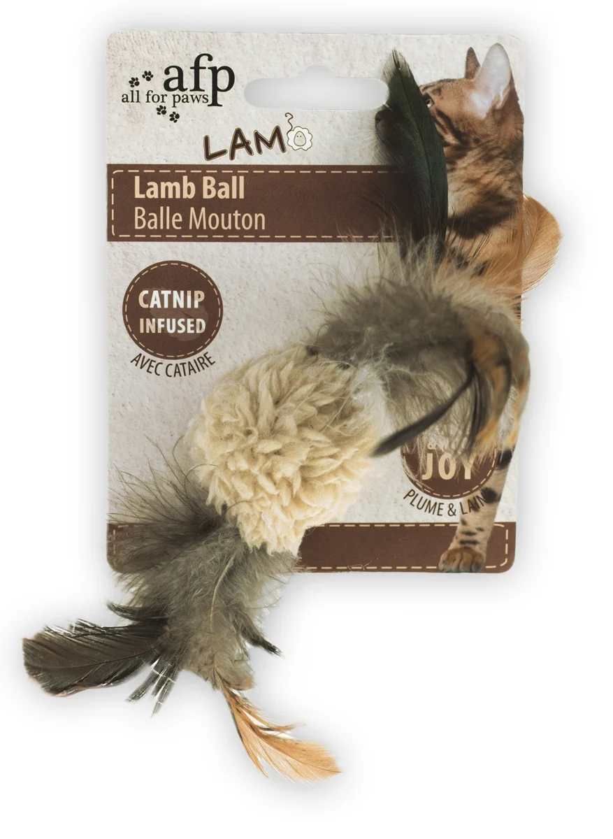 Katzenball mit Katzenminze und Vogelgeräusch, 5 x 5 x 3 cm – AFP Lambswool Lamb Ball – Bild 2