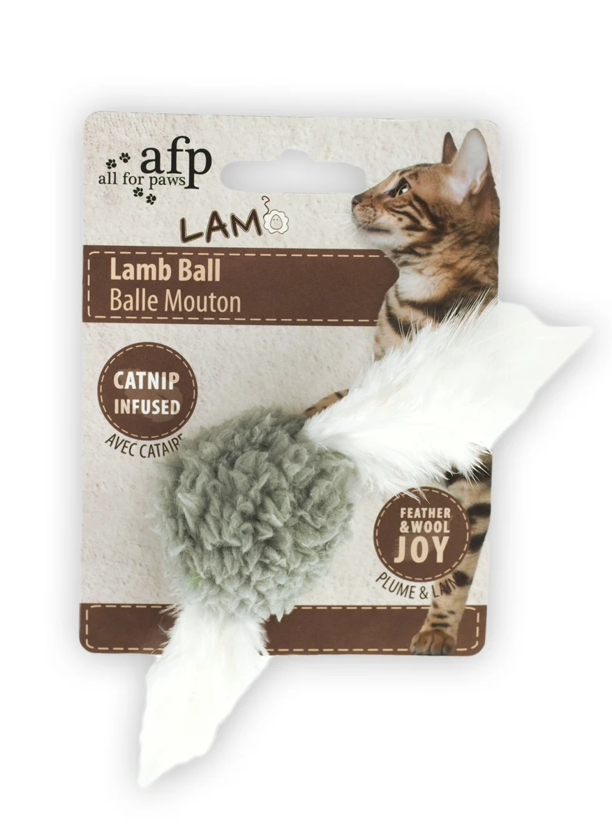 Katzenball mit Katzenminze und Vogelgeräusch, 5 x 5 x 3 cm – AFP Lambswool Lamb Ball – Bild 4