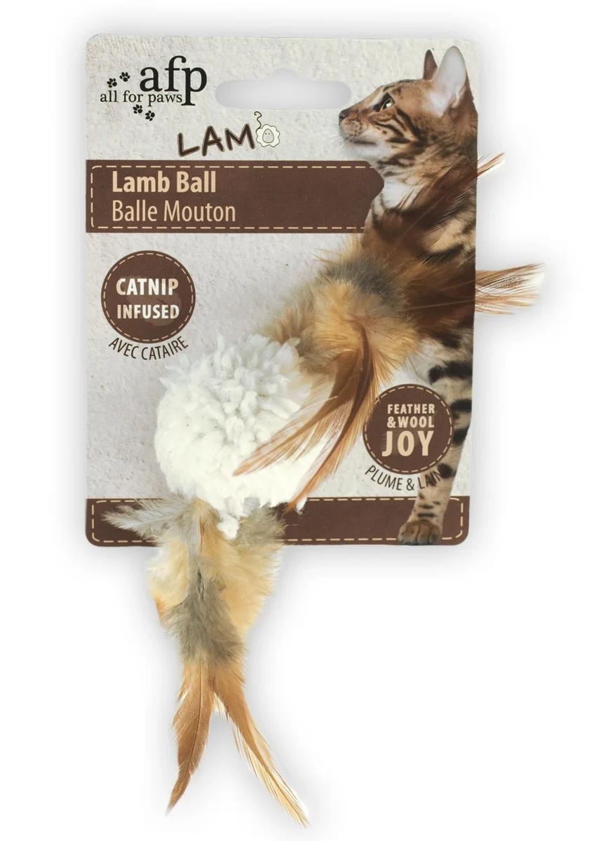 Katzenball mit Katzenminze und Vogelgeräusch, 5 x 5 x 3 cm – AFP Lambswool Lamb Ball – Bild 3
