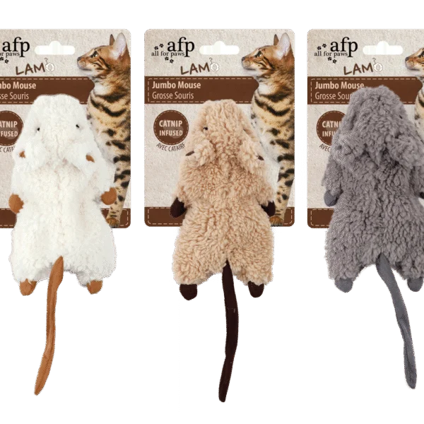 Katzenspielmaus mit Katzenminze und knisterndem Kunststoff – AFP Lambswool - Jumbo Mouse
