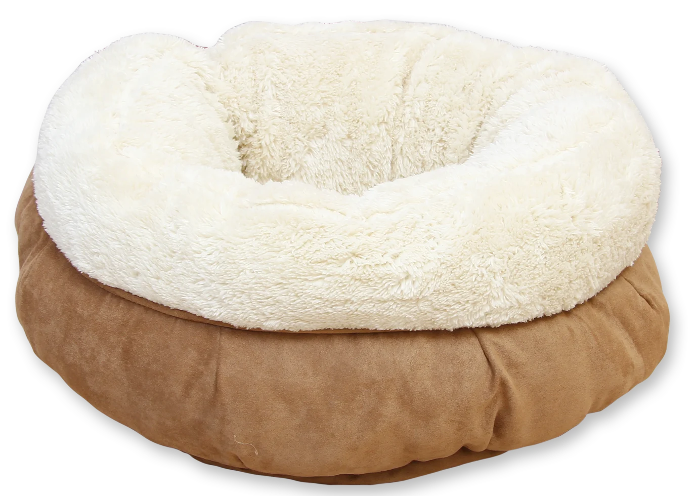 Rundes Plüsch Hundebett, Beige, 45 x 45 x 25 cm – AFP Lambswool Donut Bed – Bild 1