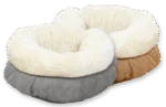 Rundes Plüsch Hundebett, Beige, 45 x 45 x 25 cm – AFP Lambswool Donut Bed – Bild 5