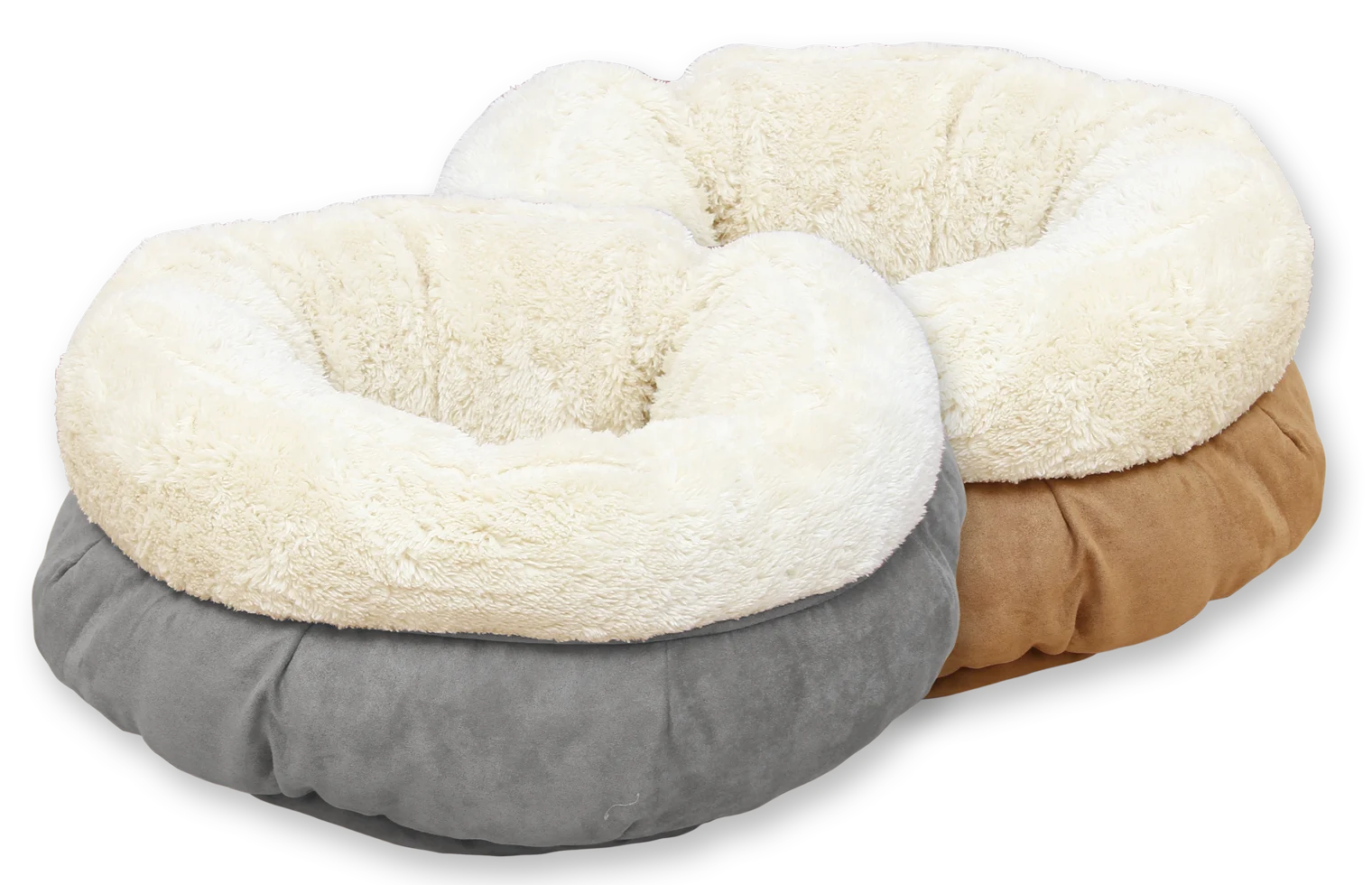 Rundes Plüsch Hundebett, Beige, 45 x 45 x 25 cm – AFP Lambswool Donut Bed – Bild 5