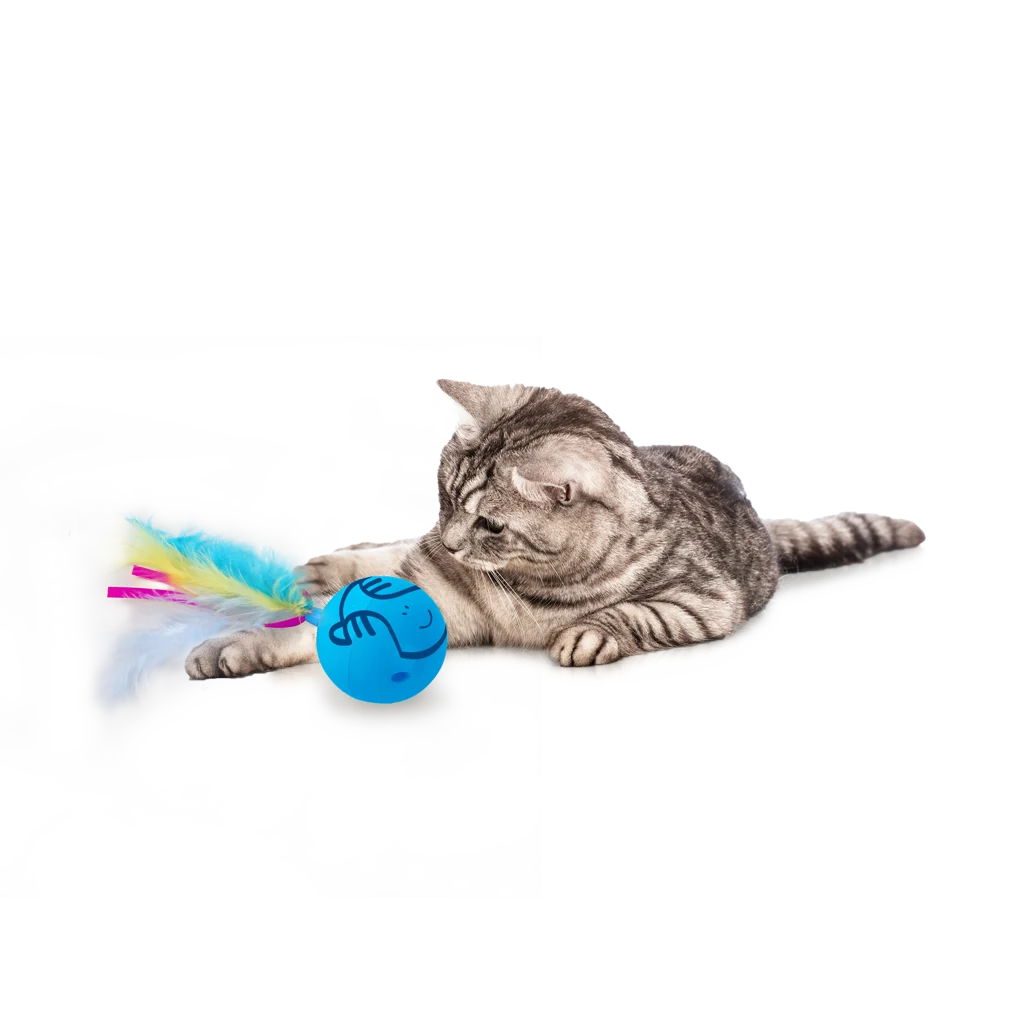 Drehender Katzenball mit Federn und Bändern – AFP Modern Cat Dizzy Spinner – Bild 3