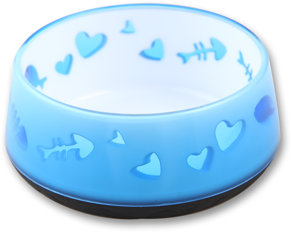 Voerbak en Drinkbak voor Katten met Rubberen Onderzijde, Ø 10 cm, Blauw – AFP Modern Cat - Cat Love Bowl Futter- und Wassernapf für Katzen mit gummierter Unterseite, Ø 10 cm, Blau – AFP Modern Cat - Cat Love Bowl