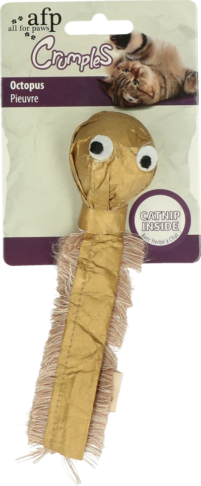 AFPK02657.png Katzenspielzeug aus Papier mit Katzenminze, 17 x 4 x 0,5 cm – AFP Crumples - Octopus – Bild 1