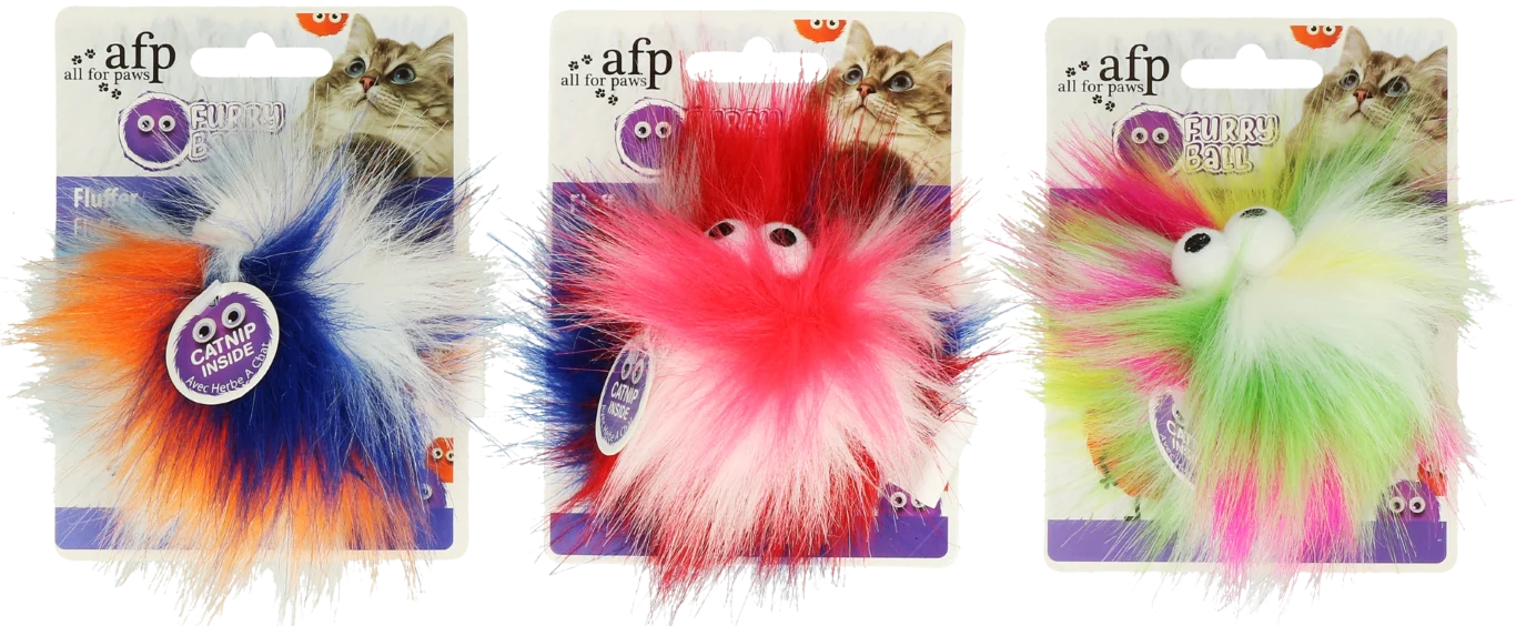 Katzenball mit Katzenminze, Ø 5 cm, Orange – AFP Furry Ball - Fluffy Ball – Bild 2