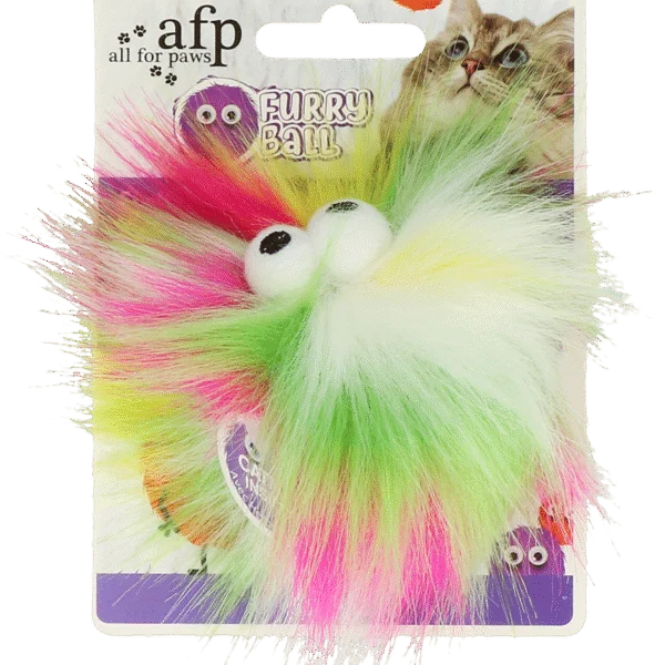 Katzenball mit Katzenminze, Ø 5 cm, Gelb – AFP Furry Ball - Fluffy Ball
