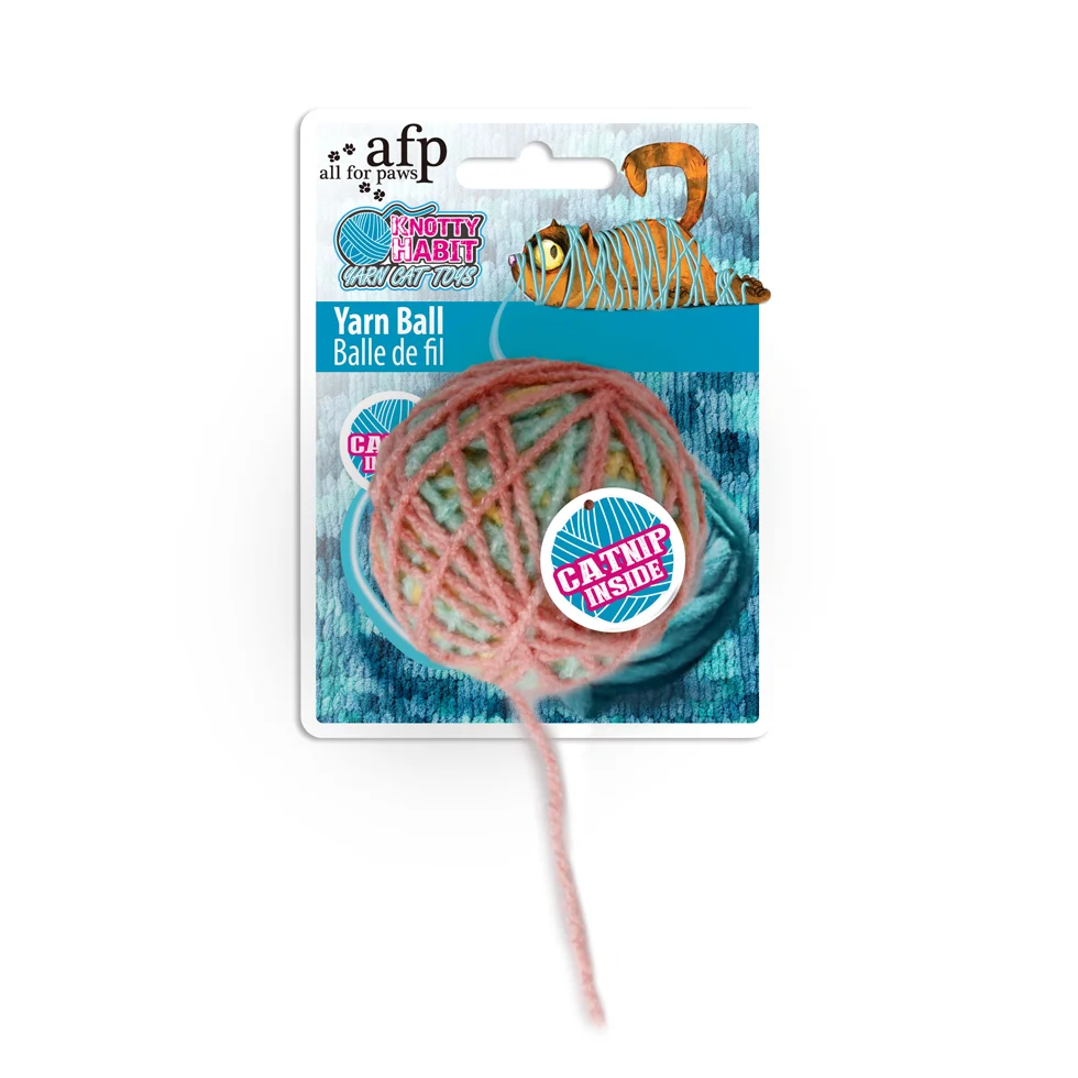 Katzenball aus Garn mit Katzenminze, ø 5,5 cm – AFP Knotty Habit - Yarn Ball – Bild 1