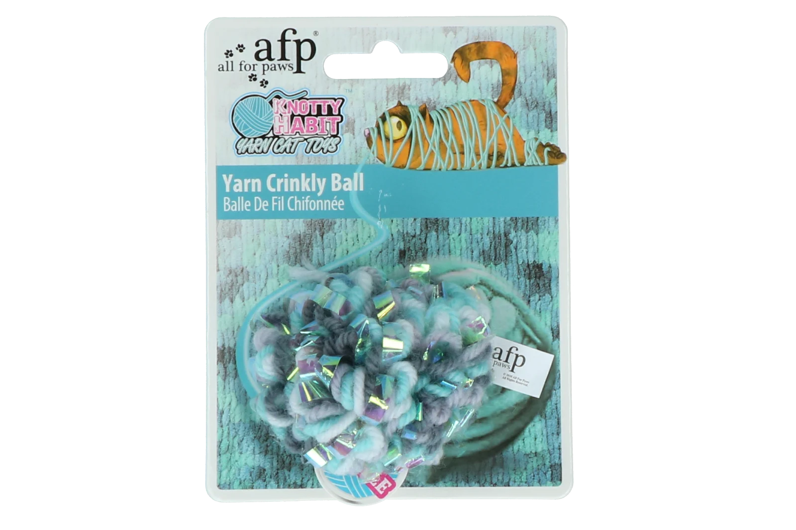 Garnball für Katzen mit Catnip und Knistergeräusch, 7 x 7 x 7 cm – AFP Knotty Habit - Yarn Crinkly Ball – Bild 2