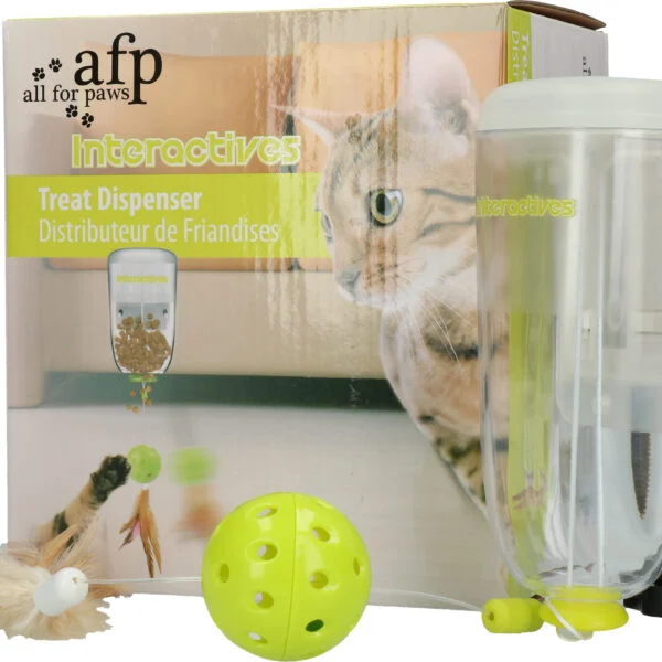 Belohnungsspender für Katzen mit Feder, 45 x 6,5 x 9,5 cm – AFP Interactives - Treat Dispenser