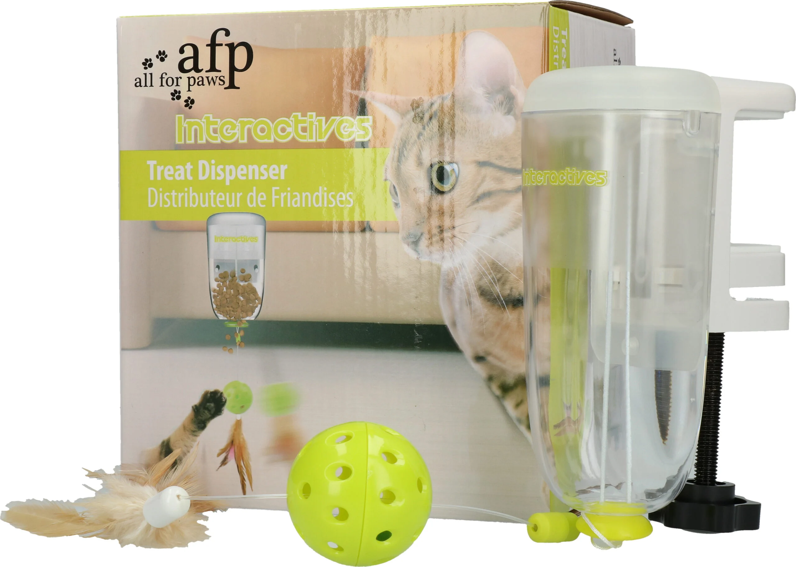Belohnungsspender für Katzen mit Feder, 45 x 6,5 x 9,5 cm – AFP Interactives - Treat Dispenser – Bild 1