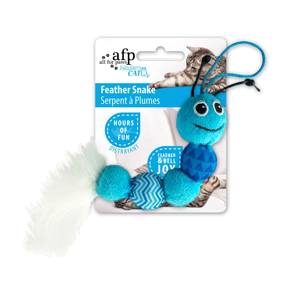 Katzenspielschlange mit Glöckchen und Feder – AFP Modern Cat Feather Snake – Bild 2