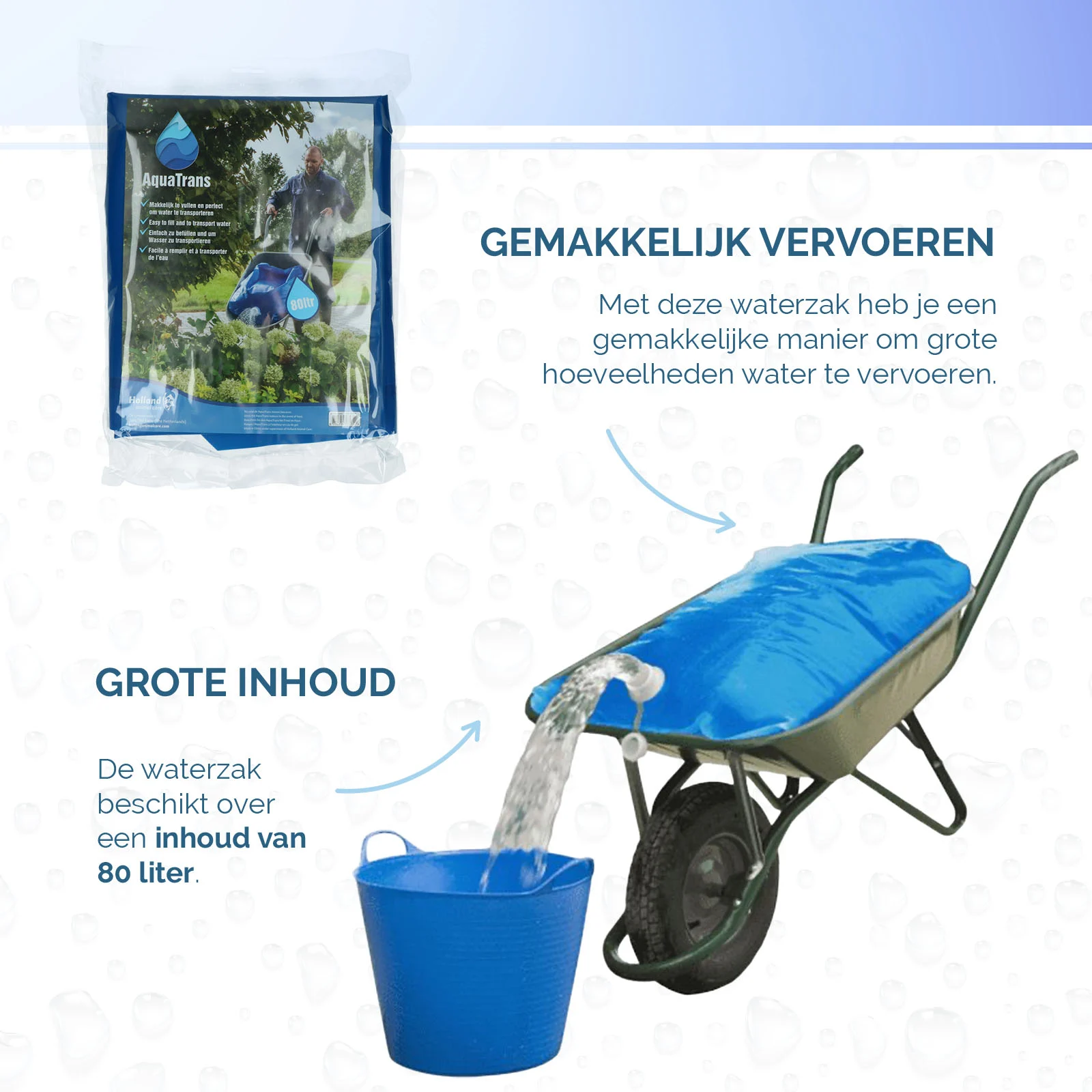 Wassertransportbeutel, faltbar, 80 l – Hofman Animal Care AquaTrans – Bild 5