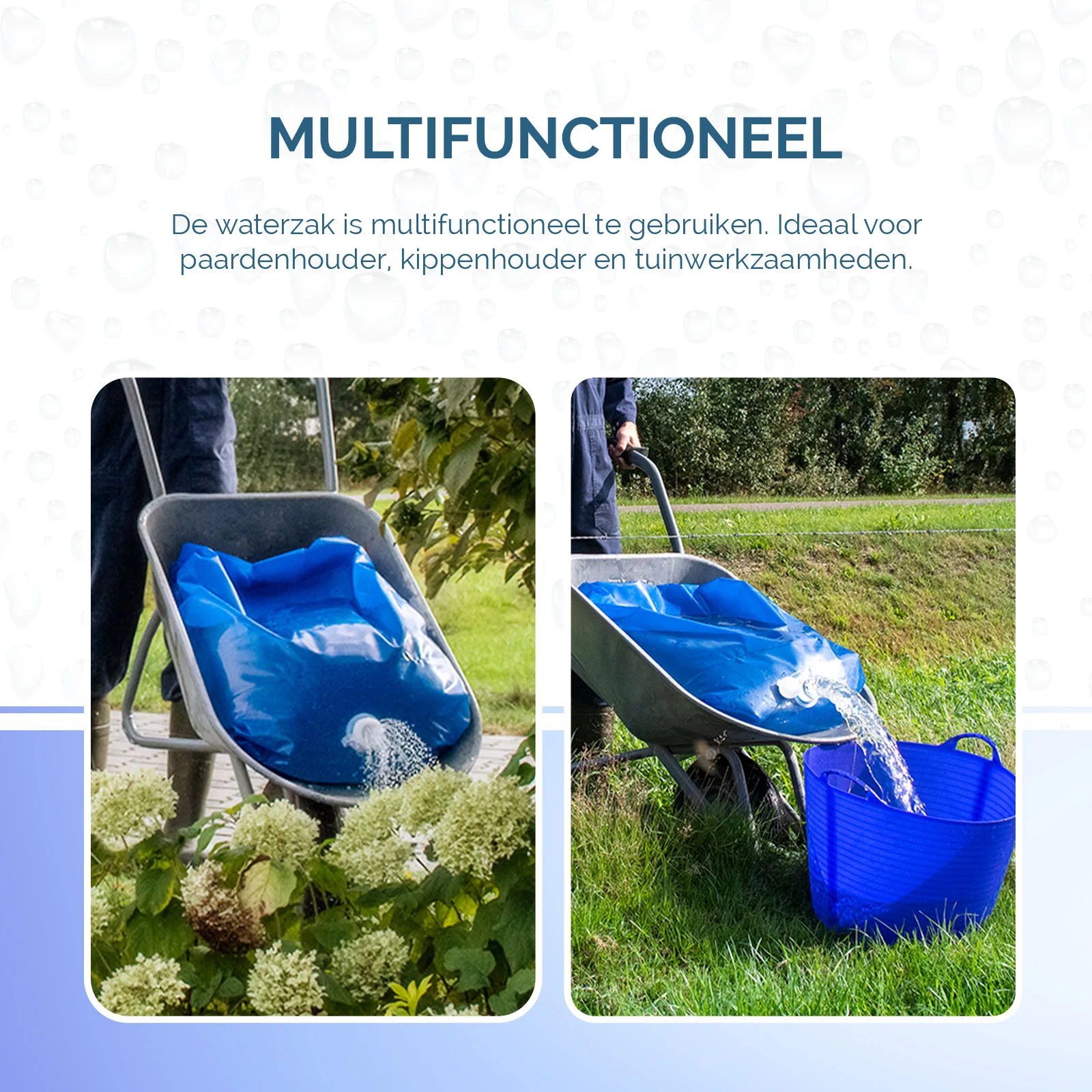 Wassertransportbeutel, faltbar, 80 l – Hofman Animal Care AquaTrans – Bild 6