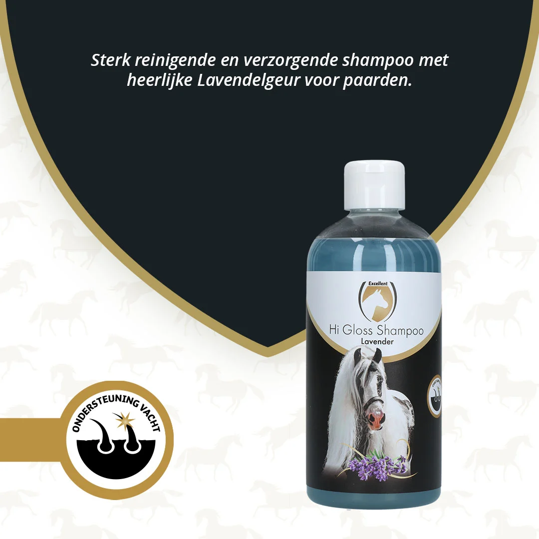 Pferdeshampoo für glänzendes Fell, 500 ml – Excellent Horse Hi Gloss Shampoo Lavender – Bild 2