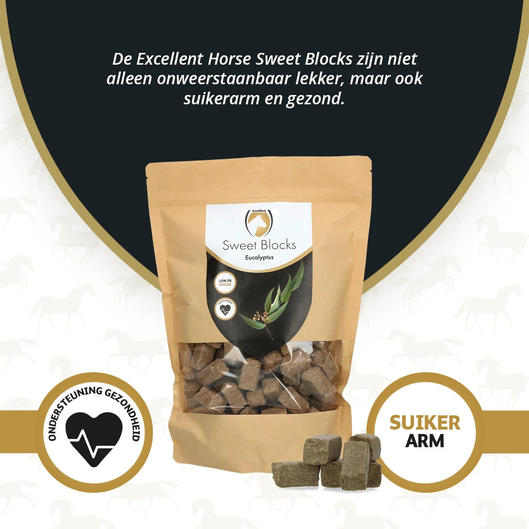 Pferdeleckerlis Eukalyptus, zuckerarm, 1 kg – Excellent Horse Sweet Blocks – Bild 2