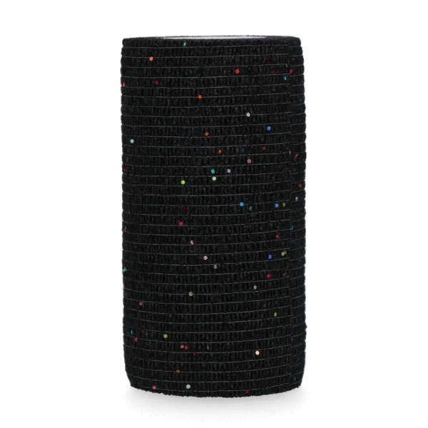 Selbstklebende Glitzerbandage, 10 cm, Schwarz – Excellent Animal Glitter Bandage Profi