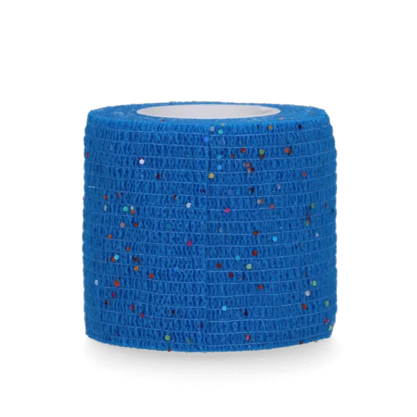 Selbstklebende Glitzerbandage, 5 cm, Blau – Excellent Animal Glitter Bandage Profi