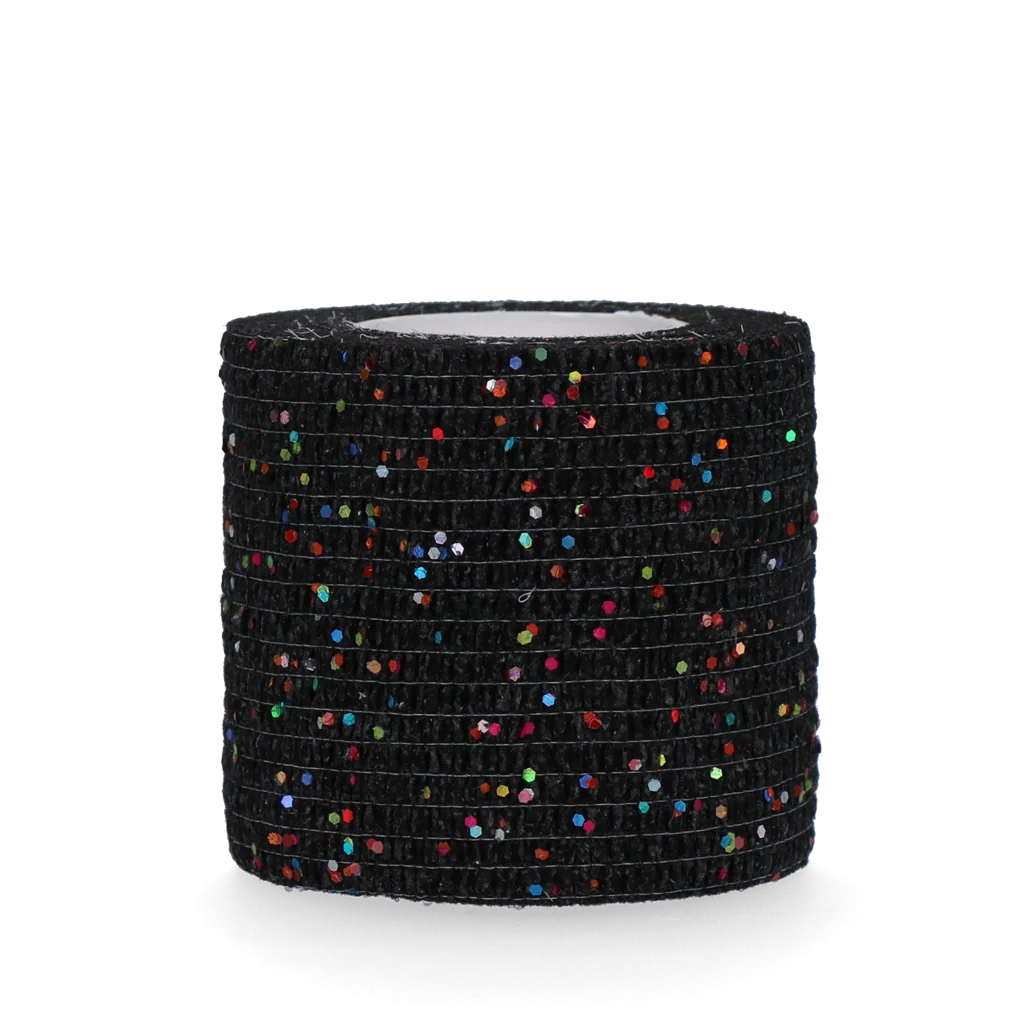 Selbsthaftende Bandage mit Glitter, 5 cm, Schwarz – Excellent Animal Glitter Bandage Profi – Bild 1