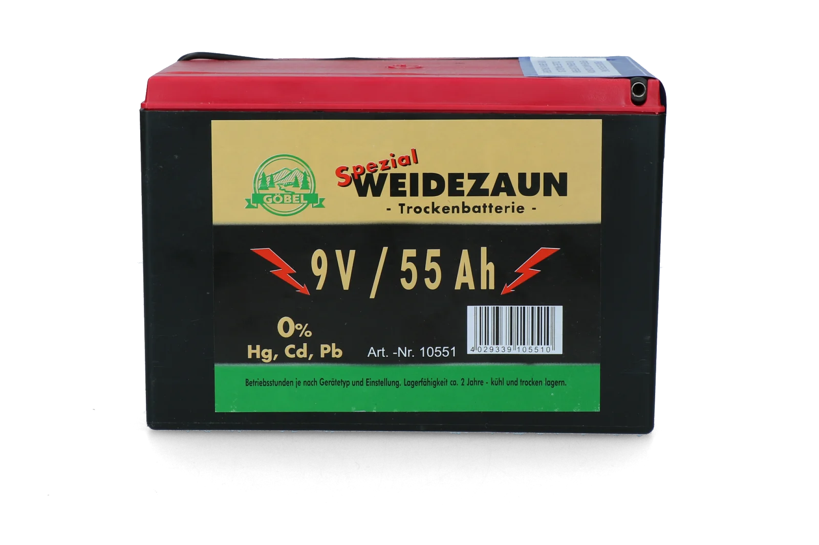 Weidezaunbatterie 9 V, 55 Ah, 11,5 x 16,5 x 11,2 cm – ZoneGuard EG super – Bild 3
