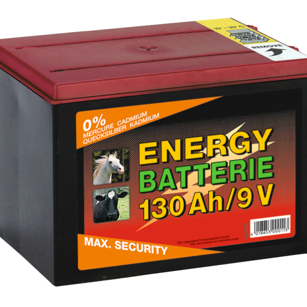 Weidezaunbatterie 9 V, 130 Ah, 16 x 19 x 13 cm – ZoneGuard EG super