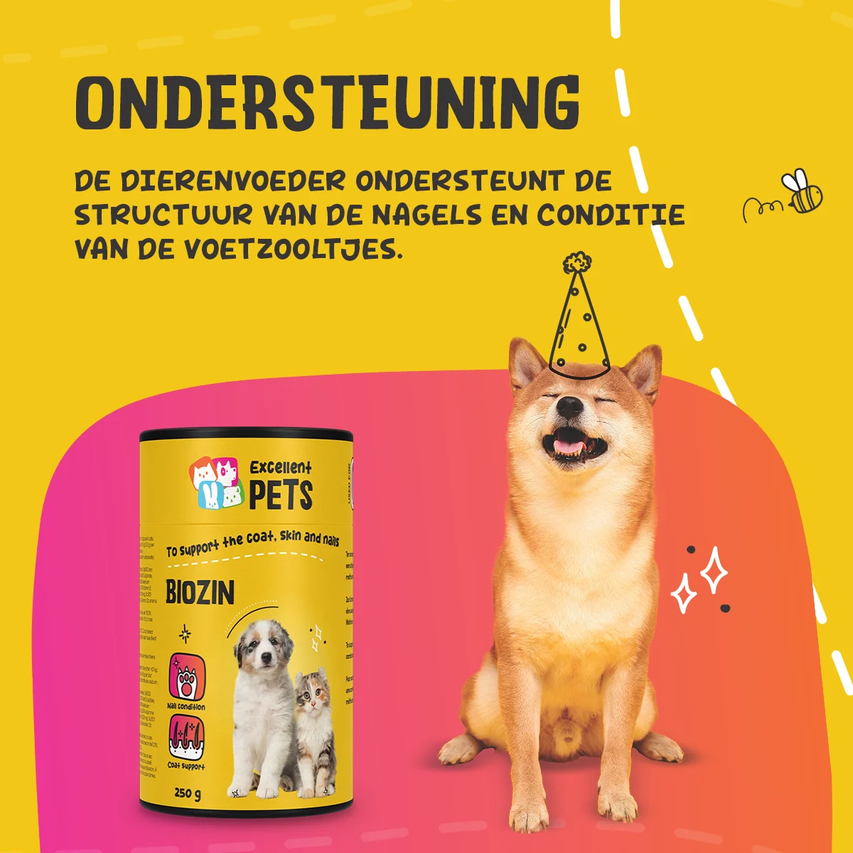 Fellergänzung für Hunde und Katzen mit Biotin, 250 g – Excellent Pets Biozin – Bild 5