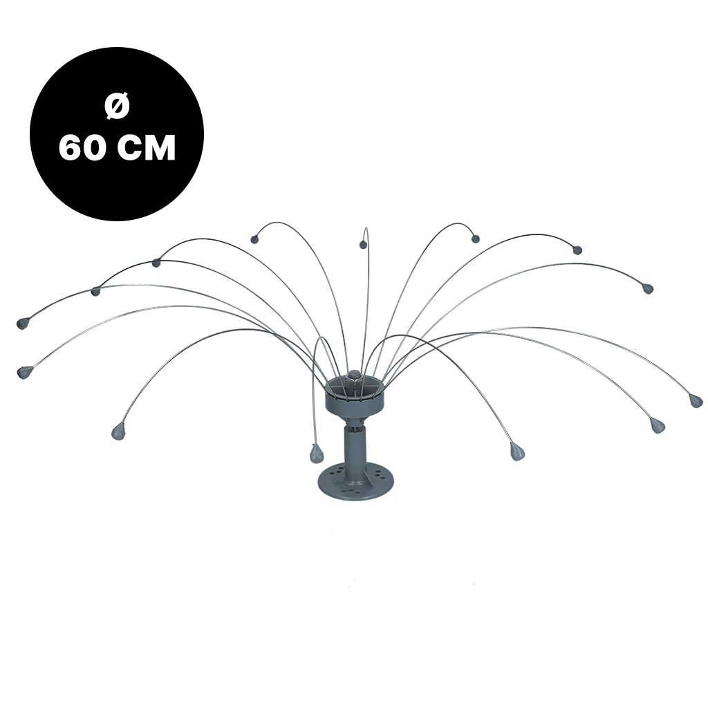 Vogelschutz mit rotierenden Edelstahldrähten, Ø 60 cm – Birdshield Longlegs – Bild 1