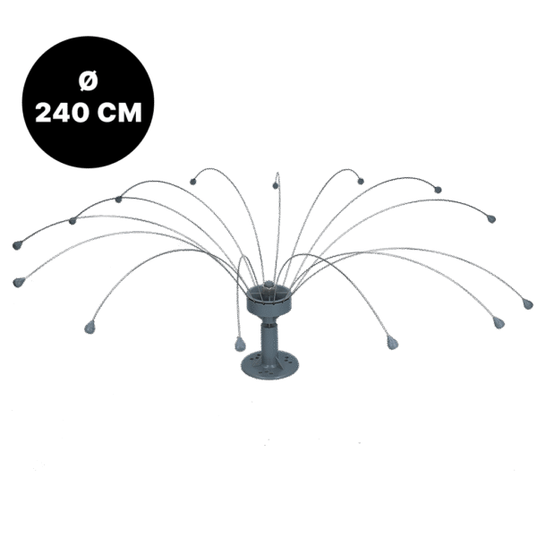 Vogelabwehr mit rotierenden Edelstahldrähten, Ø 240 cm – Birdshield Longlegs
