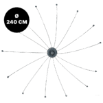 Vogelabwehr mit rotierenden Edelstahldrähten, Ø 240 cm – Birdshield Longlegs – Bild 2