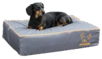 Hundebett mit imprägnierter Oberseite und rutschhemmender Unterseite, Grau S 65 x 50 cm – Bodyguard Royal Bed