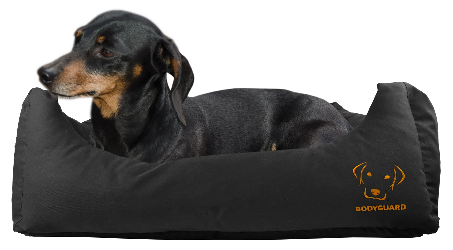 Hundebett mit imprägnierter Oberseite und rutschhemmender Unterseite, Schwarz S 65 x 55 cm – Bodyguard Sofa Bed – Bild 1