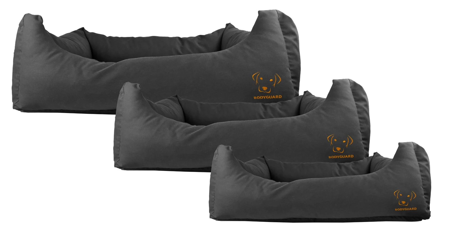 Hundebett mit imprägnierter Oberseite und rutschhemmender Unterseite, Schwarz S 65 x 55 cm – Bodyguard Sofa Bed – Bild 2