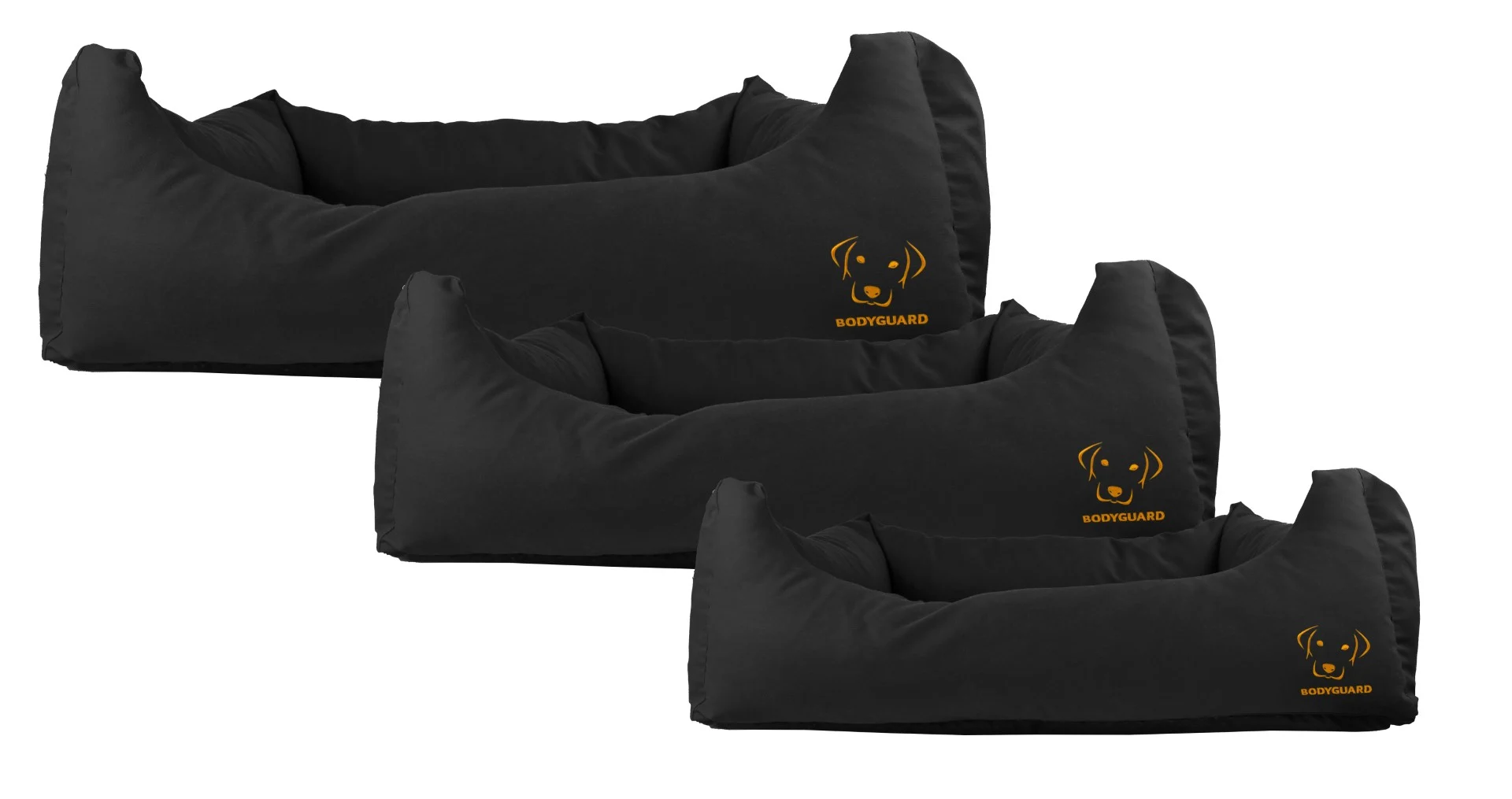 Hundebett mit imprägnierter Oberseite und rutschhemmender Unterseite, Schwarz S 65 x 55 cm – Bodyguard Sofa Bed – Bild 4