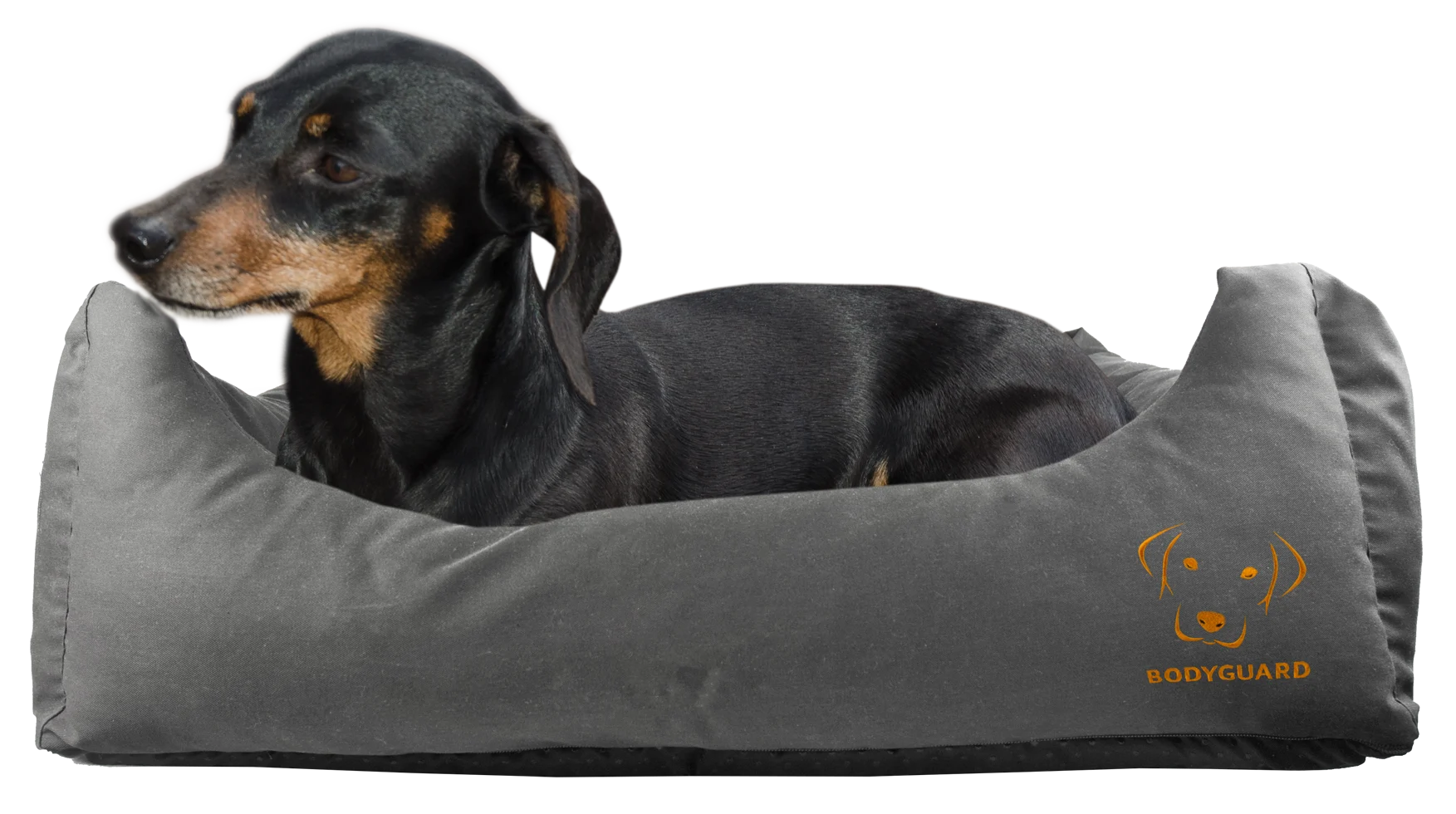 Hundebett mit imprägnierter Oberseite und rutschhemmender Unterseite, Grau S 65 x 55 cm – Bodyguard Sofa Bed – Bild 1
