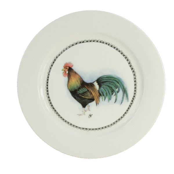 Frühstücksteller mit Hahn, Ø 21 cm – Boerenwinkel