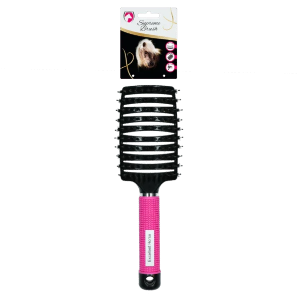 Mähnenbürste zum Entwirren, 24,5 cm, Rosa – Excellent Horse Supreme Brush