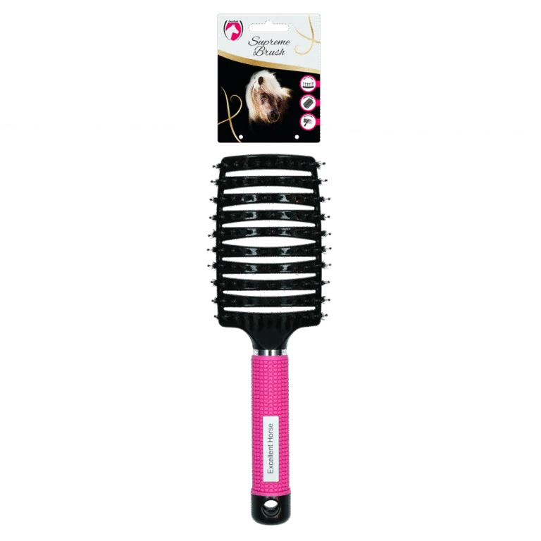Mähnenbürste zum Entwirren, 24,5 cm, Rosa – Excellent Horse Supreme Brush