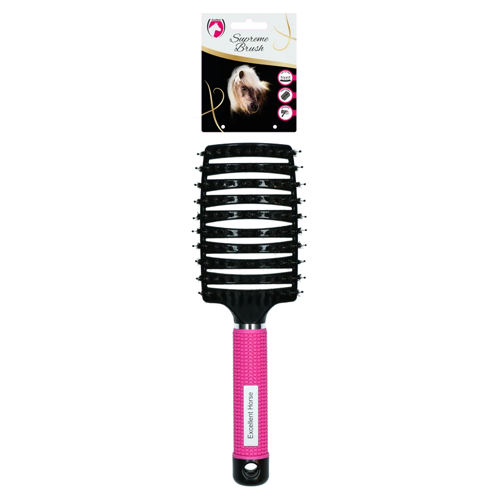 Mähnenbürste zum Entwirren, 24,5 cm, Rosa – Excellent Horse Supreme Brush – Bild 1