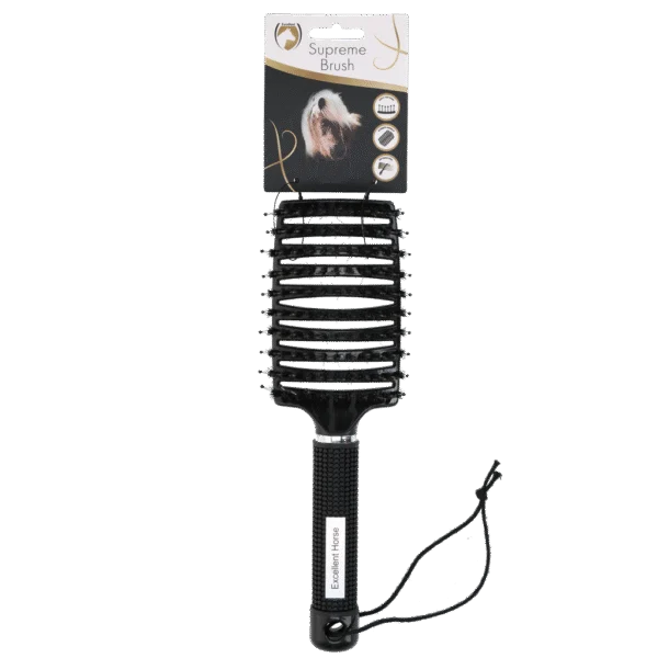Mähnenbürste zum Entwirren, 24,5 cm, Schwarz – Excellent Horse Supreme Brush
