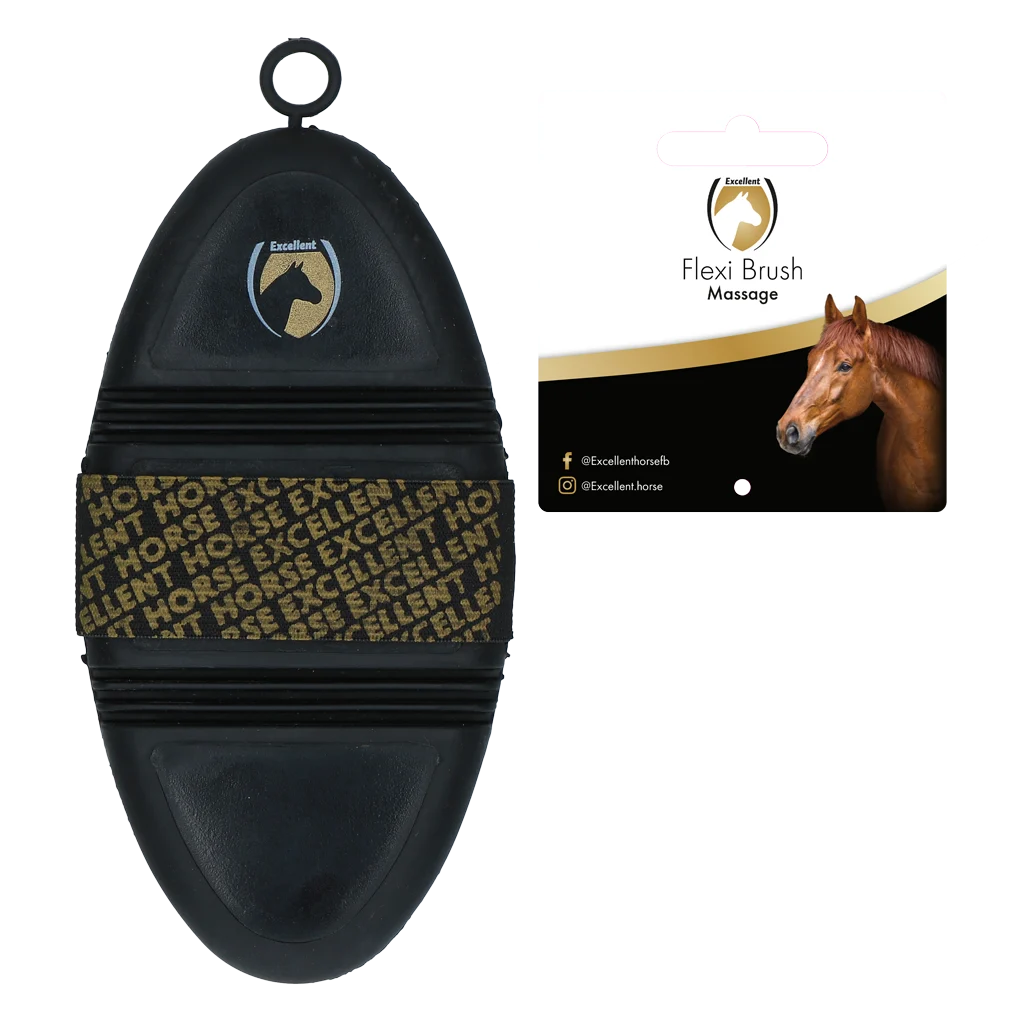 Massagebürste mit Noppen und flexibler Oberseite – Excellent Horse Flexi Brush Massage – Bild 2